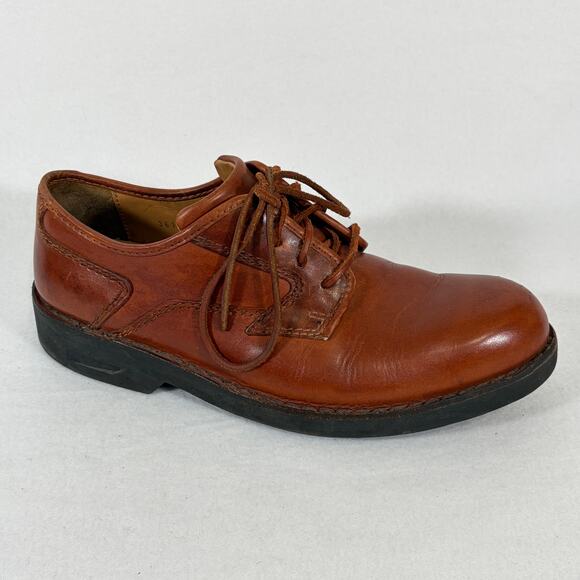 Clarks Shoes Men\'s 10 Cognac Brown Leather Oxford Lace Up Casual Loafers main image 4